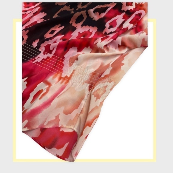 OUTBACK RED Pink, Red, Black & White Blouse Oversized Sleeves and Elastic Waist - Picture 2 of 7